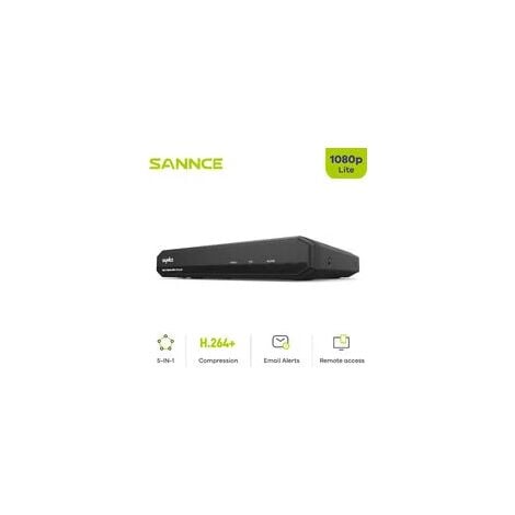 SANNCE 4-Kanal-1080P-Full-HD-Hybrid-Digitalvideorecorder 5-in-1-DVR unterstützt TVI AHD CVI CVBS analoge IP-Sicherheitskameras für die Sicherheitsüberwachung