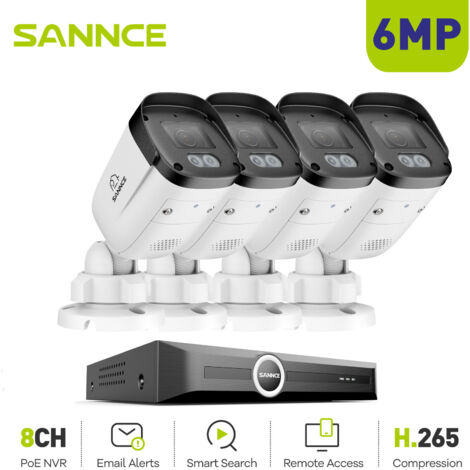 SANNCE 5MP Full HD 8CH PoE Security Camera System with Human Vehicle Detection IP67