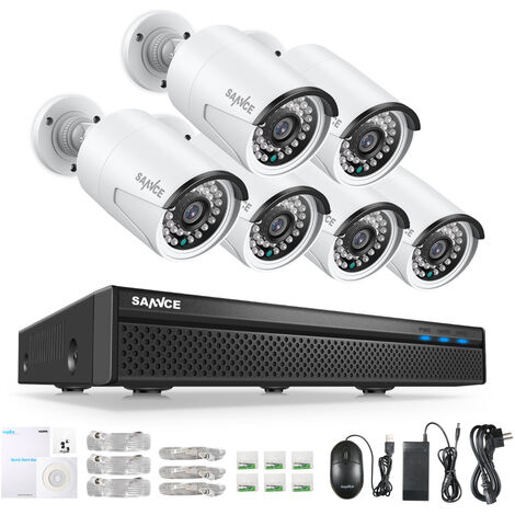 ANNKE SANNCE 8CH 1080P FHD POE Netzwerk Video Sicherheitssystem Mit 6 STÜCKE 2MP CCTV Outdoor Wetterfeste IP Kamera Eingebautes Mikrofon