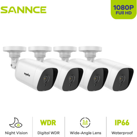 SANNCE Cámara de Seguridad 4×1080P Visión Nocturna Cámara