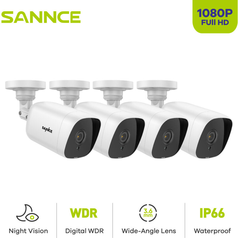 

Cámara de seguridad para el hogar con cable 1080p con visión nocturna EXIR, IP66 a prueba de agua para videovigilancia en interiores y exteriores