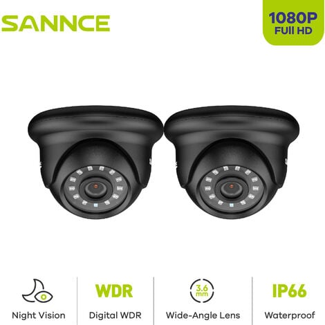 SANNCE Cámara de seguridad Sistema FHD Cámara 720P TVI - 4 cámaras