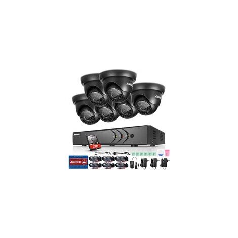 SANNCE KIT Vidéosurveillance avec écran 10.1pouce LCD 4CH DVR + HD 1080P caméra dôme de surveillance – sans dique dur