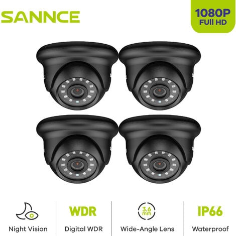 SANNCE Caméra de sécurité 720pcaméra dôme TVI vision nocture 20m weatherproof IP66