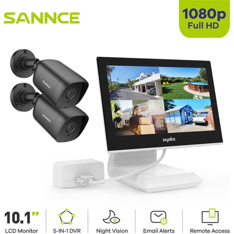 SANNCE Kit de sistema de CCTV de seguridad CCTV de 4 canales compatible con ONVIF Outdoor 2 Camera - No HDD