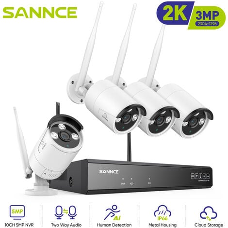 10CH 3MP Kit caméra de surveillance sans fil avec enregistrement audio -  SANNCE Store –