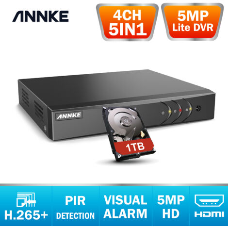 SANNCE Kit Video vigilancia cctv sistema de seguridad 8CH TVI 5 en 1 grabadora + 6 cámara de vigilancia exterior HD 1080p visión nocturna de 20m