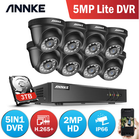 SANNCE KIT Vidéosurveillance avec écran 10.1pouce LCD 4CH DVR + HD 720P caméra dôme de surveillance – avec disque dur 1 TB