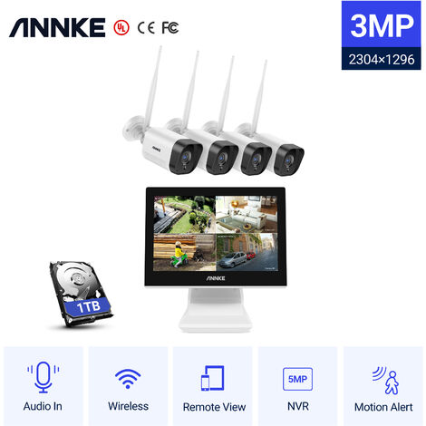 ANNKE 4K 16CH Ultra HD PoE NVR System avec 4MP Super HD True Full Color Night Vision H.265 + Network PoE Bullet IP Caméras de sécurité avec 16 caméras