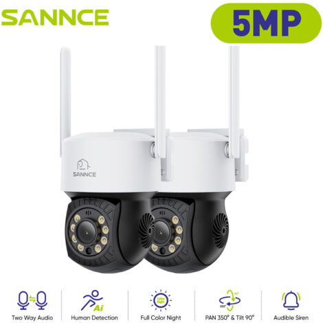 SANNCE  PT 5MP Wireless Security Camera with Two-way Audio Human Detection Auto Tracking IP66