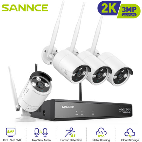 SANNCE Sistema de cámara de seguridad inalámbrica 1080P