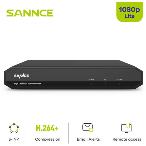 SANNCE 4CH 1080P con DVR 5 en 1 - sin disco duro