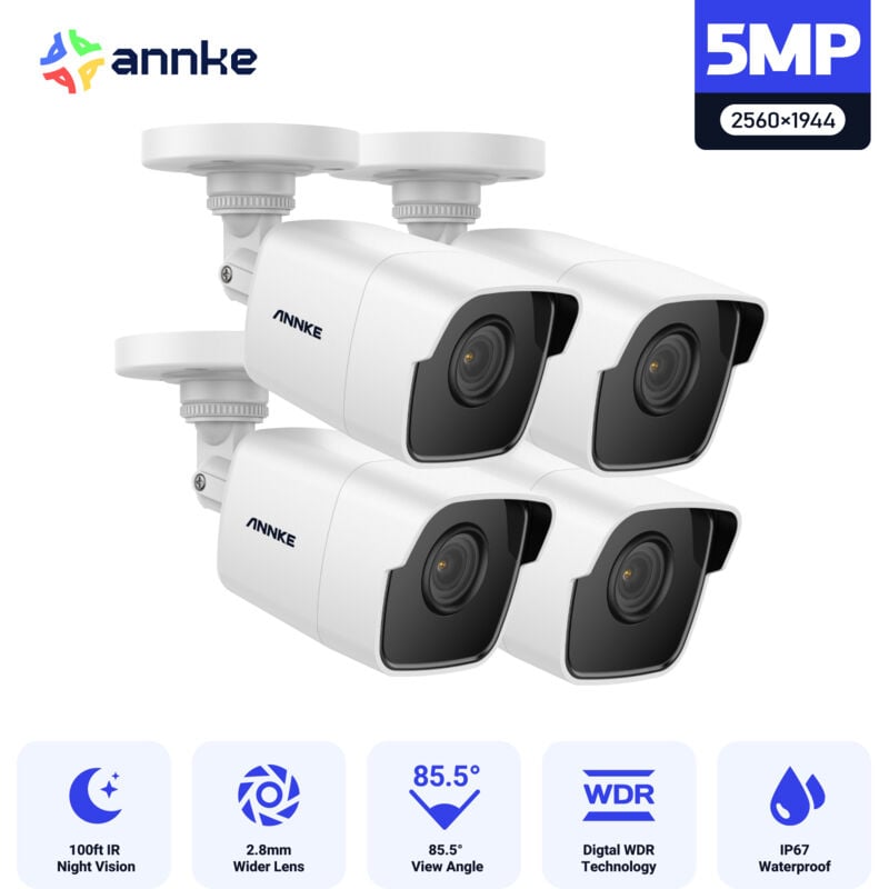 

ANNKE 5MP HD TVI salida analógica bullet HD para cámara de seguridad, resolución de hasta 5 MP