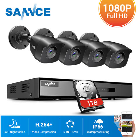 ANNKE 5MP Système de caméra de sécurité ANNKE  8CH HD-TVI 1080P Lite H.264 + DVR avec 8 × 1080P HD caméras de vidéosurveillance résistantes aux intempéries, couleur blanche