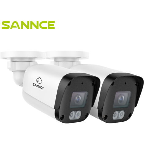 SANNCE Telecamera di sicurezza IP PoE Full HD da 5 MP con visione notturna, rilevamento avanzato IP67
