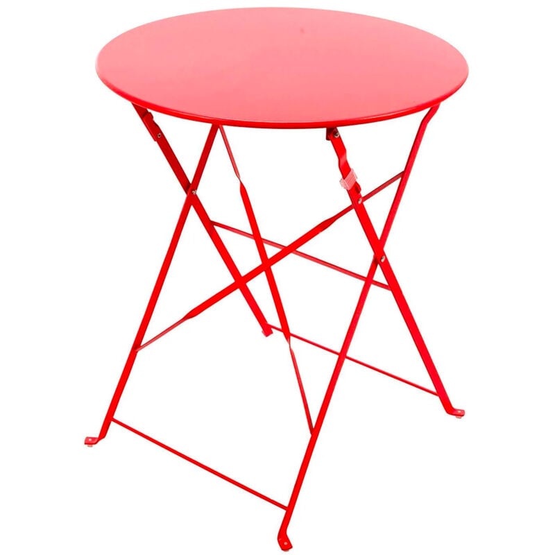 Sanremo - Table d'extérieur pliante design rétro, couleur rouge