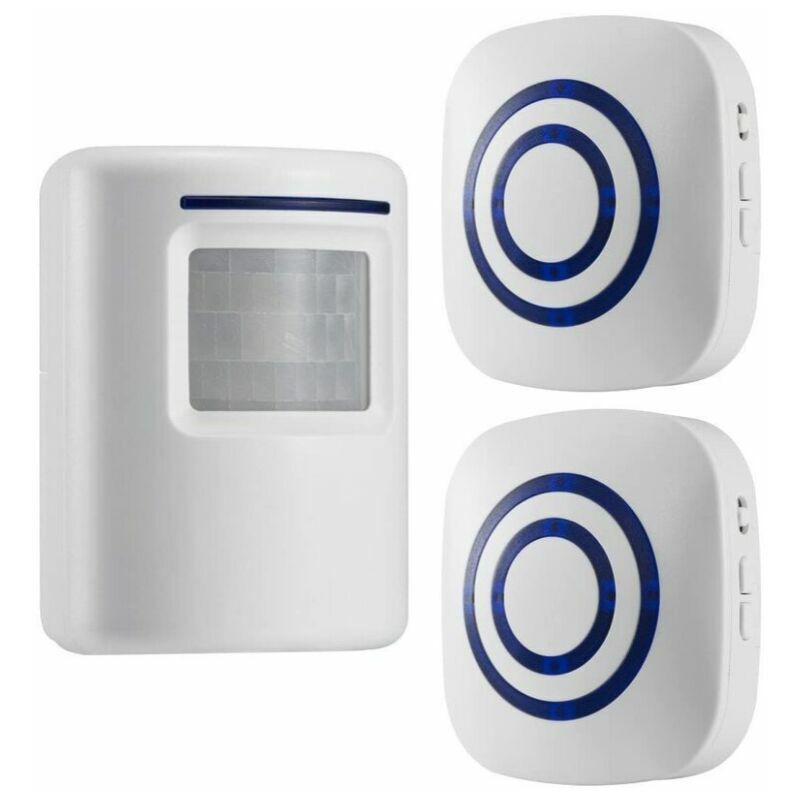 XVX - Sans fil Allée Alerte : détecteur de mouvement infrarouge de sonnette d'alarme Carillon avec 2 récepteur et 1 Sensor 38 Chime Tunes