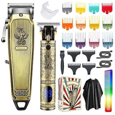 sans Fil Avec Cran Lcd Et 16 Peignes De Guidage Tondeuse Professionnelle Cheveux Hommes, Electrique Tondeuse  Cheveux Kit, Tondeuse Barbe, Recharg