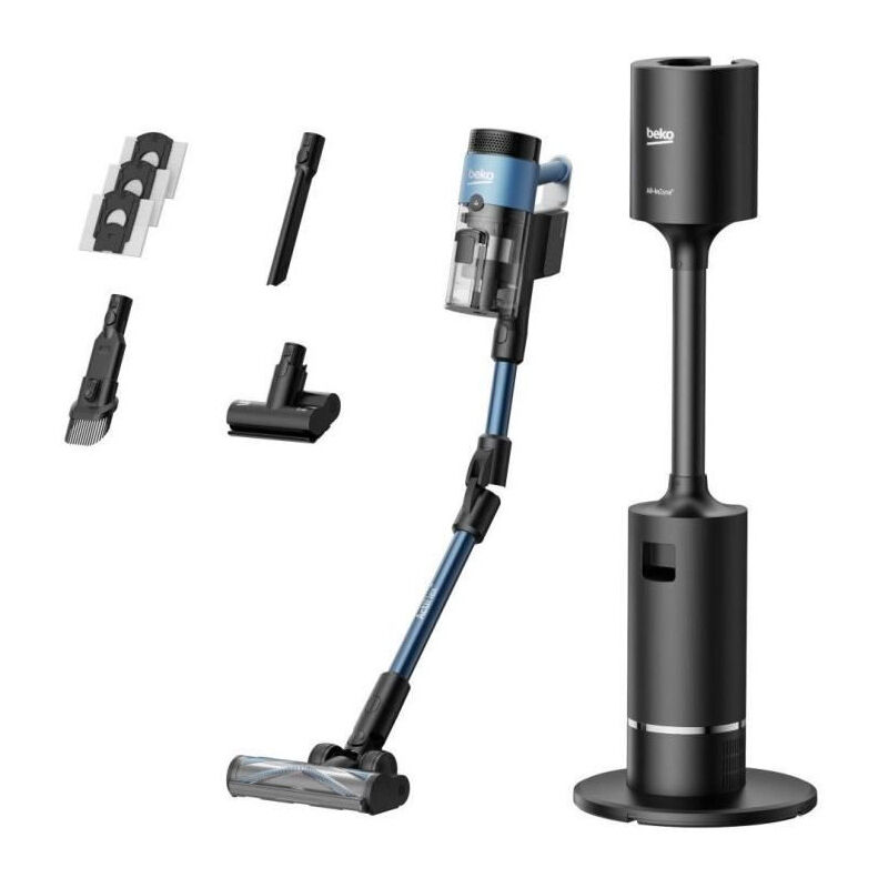 Beko - VRT96425VD - Aspirateur Balai avec Station de recharge et de Vidange - Autonomie 60 min - Filtre epa E12 - 150 aw