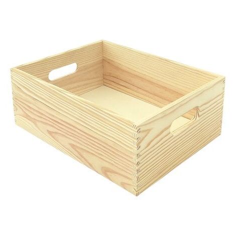SANS MARQUE Caisse pin brut 40x30x15 cm