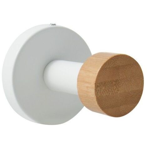 SANS MARQUE Crochet pour salle de bains à visser simple, MSV Iana, blanc bambou