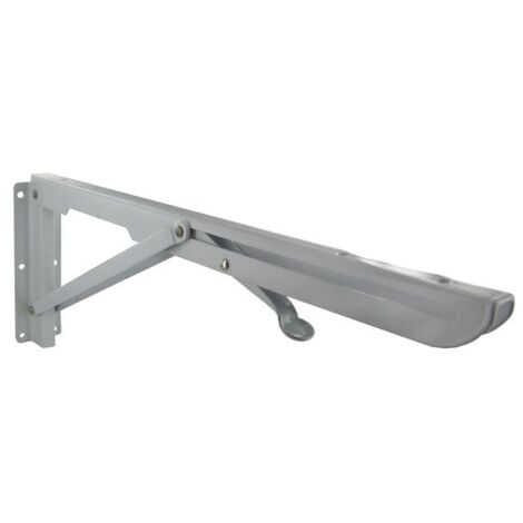SANS MARQUE Equerre Escamotable Acier Epoxy Blanc, H.14 X P.40 Cm