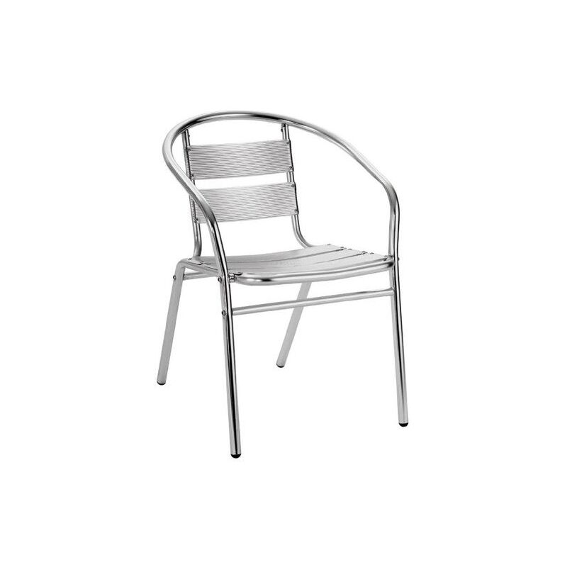 Sans Marque - Fauteuil de jardin en aluminium Coffee time gris