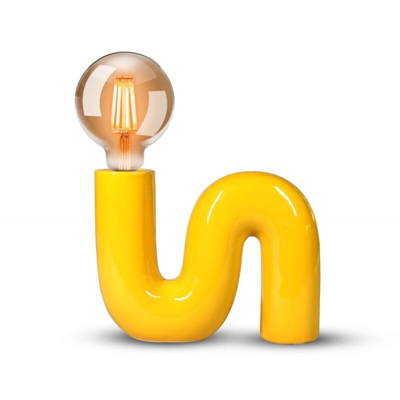 SANS MARQUE Lampe à poser POP S E27 céramique jaune