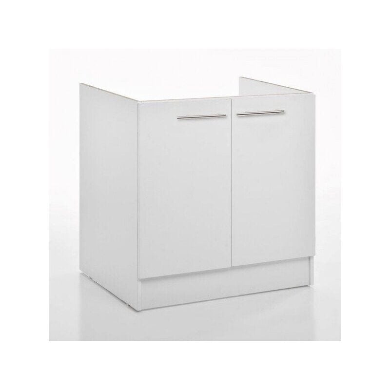 Meuble de cuisine sous évier 2 portes blanc h.86cm l.80cm p. 60cm - Sans Marque