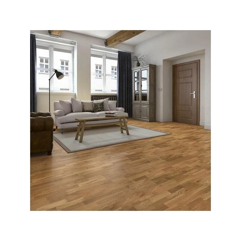 Sans Marque - Parquet bois contrecollé Medio Chêne Blond Vitrifié s Multifrise 1Px
