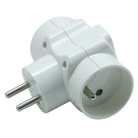 SANS MARQUE Triplite murale à 2 prises 16A + 1 prise 6A, blanc
