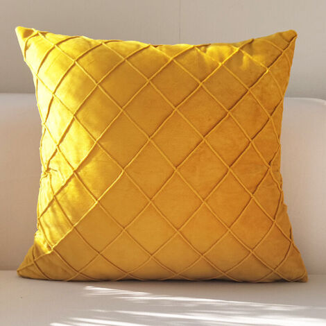Sans noyau 45x45cmcm taie d'oreiller de canapé de style nordique simple couleur unie ins coussin de bureau coussin de chevet - FKG jaune