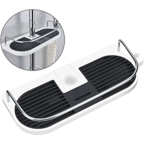 Sans Perçage Étagère de Douche pour Rail de Douche - Support D'organisateur de Salle de Bains pour le Shampooing, Adapte le Rail de 19mm - 25mm