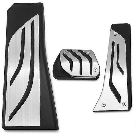 Sans perçage pour BMW X3 F25 2011-2017 et X4 F26 2014-2017 : pédales de frein, d'embrayage et repose-pied (essence, gaz, embrayage) - Kit complet de 3 pédales (conduite à gauche, boîte automatique).