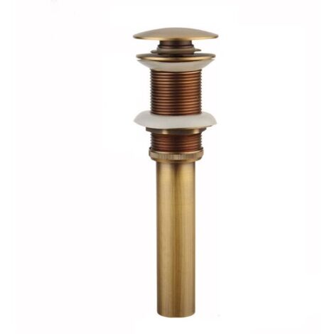 Sans Trop-Plein - Bonde de lavabo.Pop-up Rétro Bouchon Bonde de Lavabo Vidange Clic-clac sans Trop-Plein en Laiton Bronzé Universel Valve Draineur dEvier Vasque Siphon