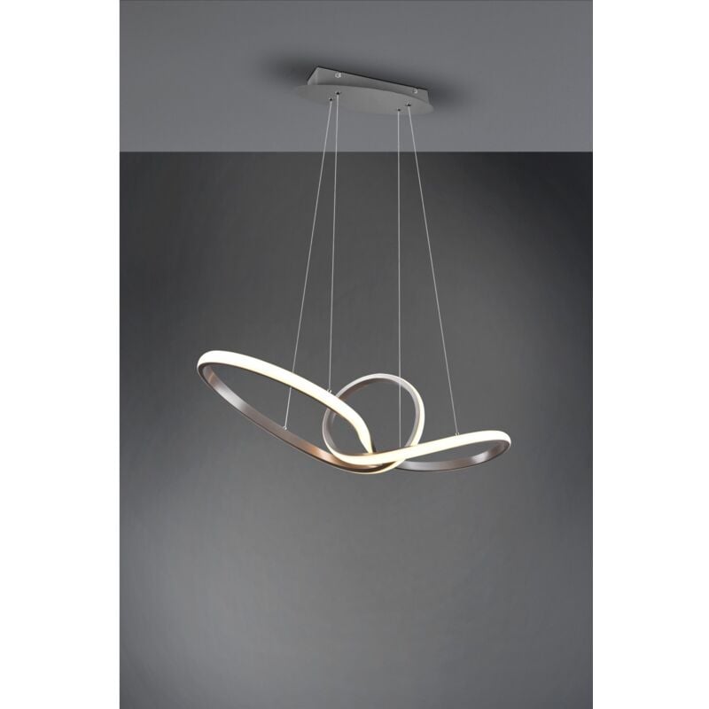 Iperbriko - Sansa Suspension Led 28w Dimmable Nickel L80 cm Trio Lighting