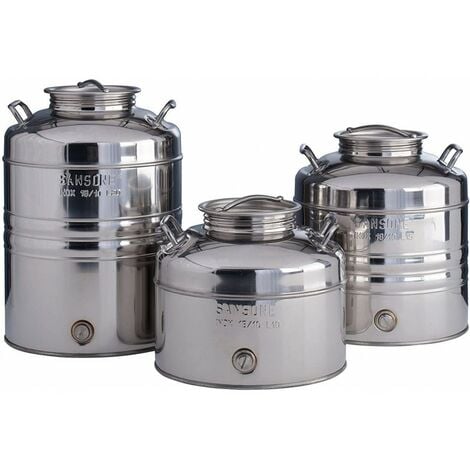 SANSONE Contenitore AGGRAPPATO Olio Fusto Alimentare Acciaio DAMIGIANA BIDONE (30 Litri)