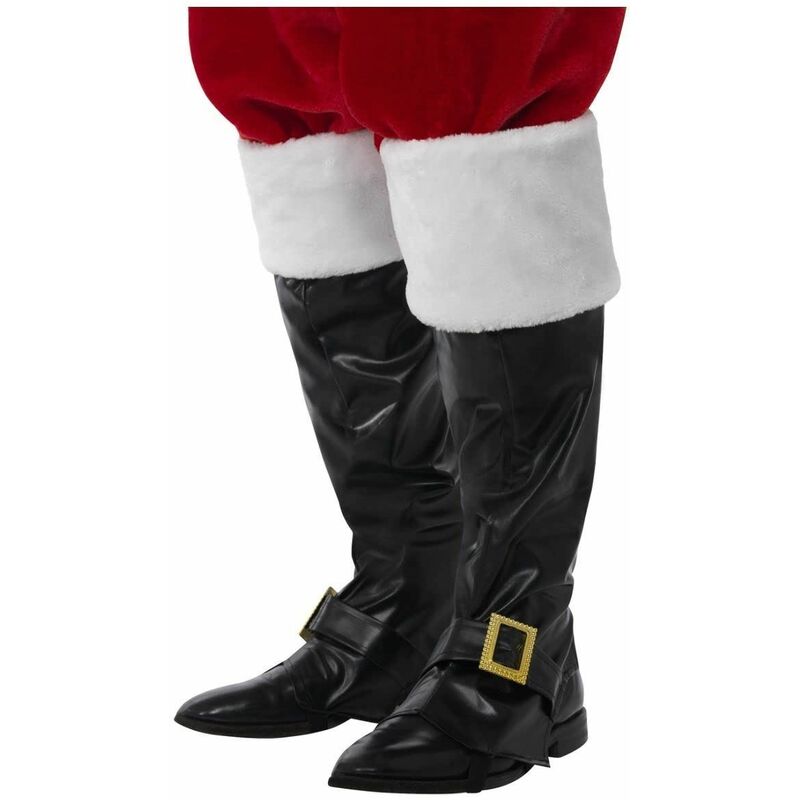 Santa Boot Covers Deluxe Black Fur Tops [21419]