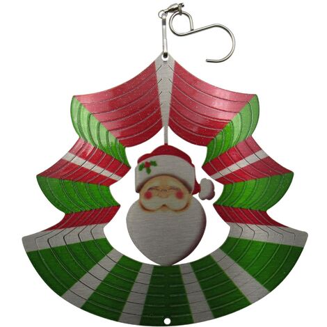 Santa Christmas Garden Wind Spinner (Metallic Multicoloured Windmill)