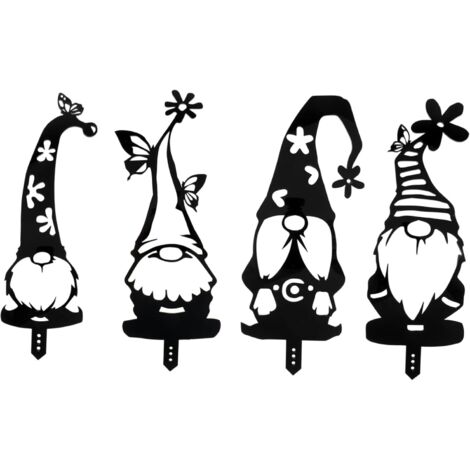 Santa Claus no face nain ensemble de quatre pièces, jardin décoratif plug - in, jardin extérieur ironcraft jardinage plug - in