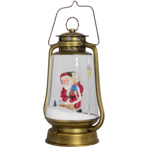 Santa Claus Schneiende LED Laterne 35cm - zum aufhängen oder hinstellen