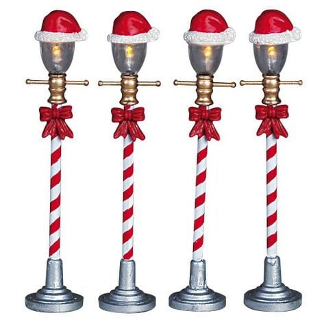 LEMAX Santa Hat Street Lamp Set of 4 B/O 4.5V Réf. 64472