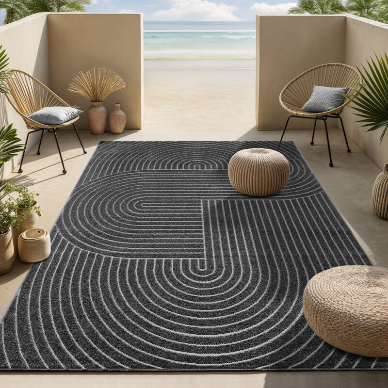 The Carpet - Santo Plus tapis moderne salon chambre design boho anthracite