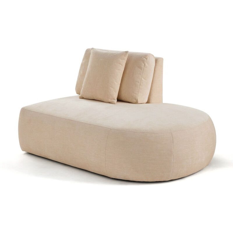 Lisa Design - Santorini - module d'assise droit - en tissu texturé - beige