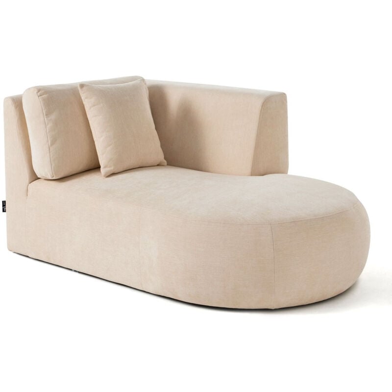 Lisa Design - Santorini - module d'assise méridienne droit - en tissu texturé - beige