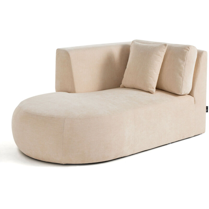 Lisa Design - Santorini - module d'assise méridienne gauche - en tissu texturé - beige