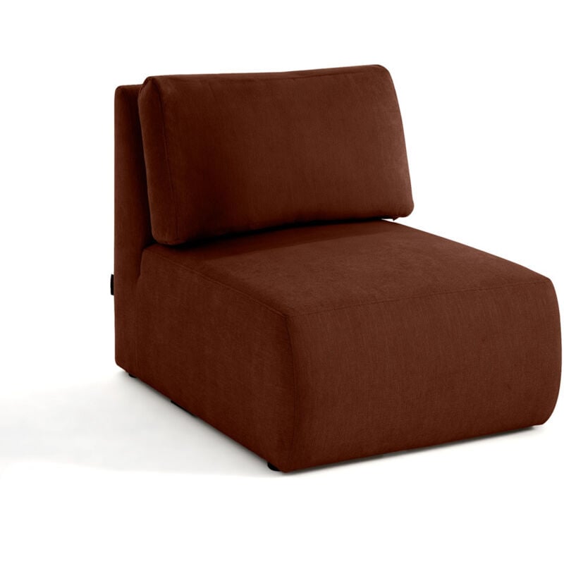 Santorini - module d'assise sans accoudoirs - en tissu texturé - terracotta