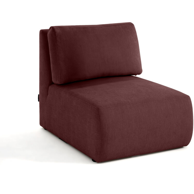 Lisa Design - Santorini - module d'assise sans accoudoirs - en tissu texturé - prune