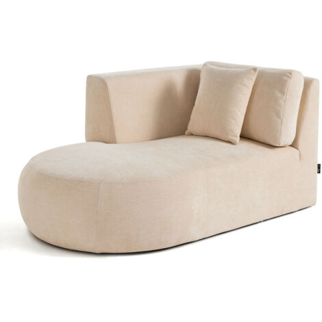 Santorini - modulsofa recamiere links - aus strukturiertem stoff - beige