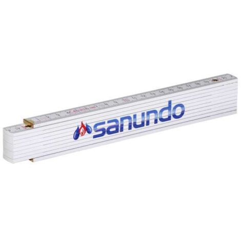 Sanundo Premium-Zollstock 2 m in weiß mit einer zweifarbigen Farbskala